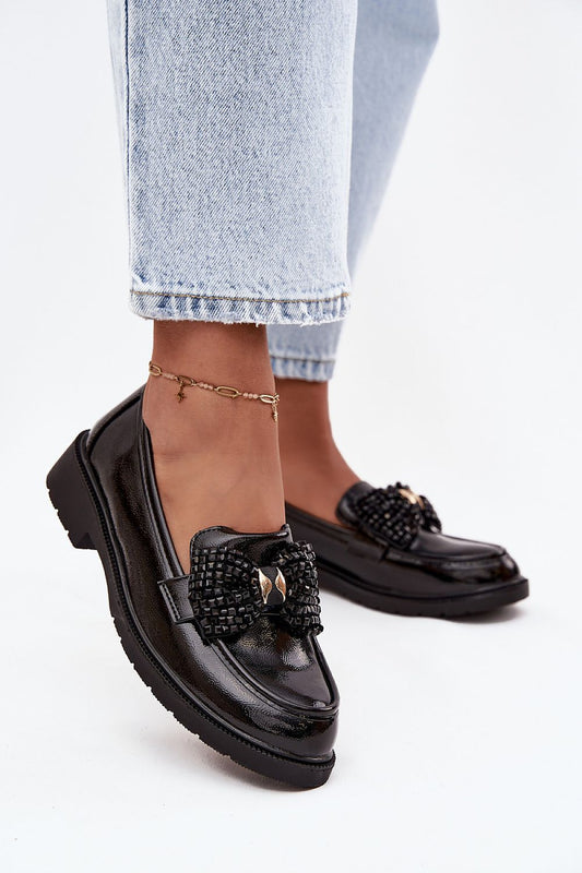 Elegant S.Barski Moccasin Loafers with Bow Decoration in luxurious artificial leather, sizes EU 36-41, perfect for comfort and style by Step in Style.