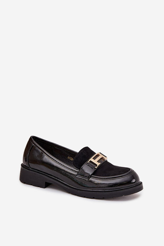 Elegant women’s loafers by Step in Style, crafted from eco leather, featuring a classic design with subtle gold accents, perfect for stylish comfort.