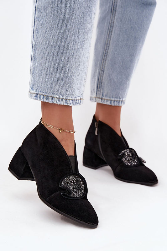 Elegant suede ankle boots by Step In Style featuring a stylish 6cm block heel and almond toe, perfect for sophisticated outfits.