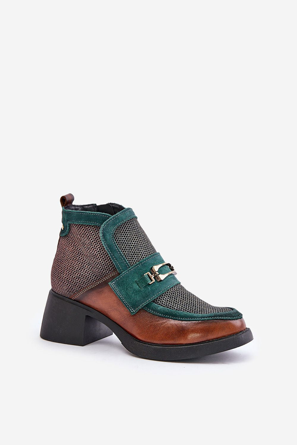 Close-up of Maciejka ankle boots showcasing their luxurious natural leather and fabric, perfect for a fashionable winter look by Step in Style.