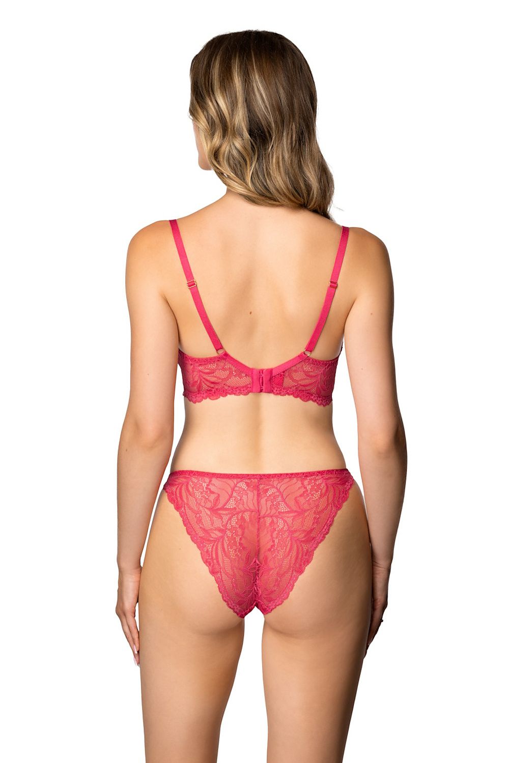 Eternal F-4028 Raspberry Lace Panties by Mat, showcasing elegant lace design and sensual comfort in a stunning raspberry shade, perfect for enhancing feminine silhouette.