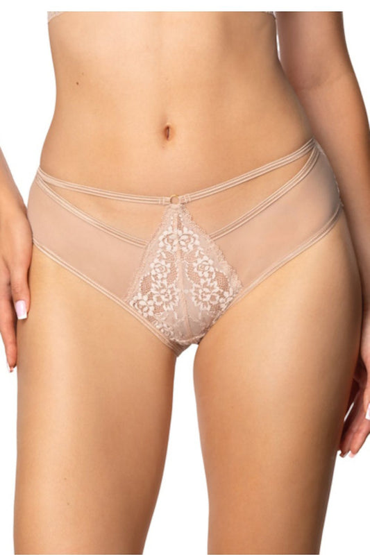 Sonnet Beige Lace Briefs by Mat - Elegant women's underwear featuring delicate lace design and a soft beige colour for ultimate comfort.