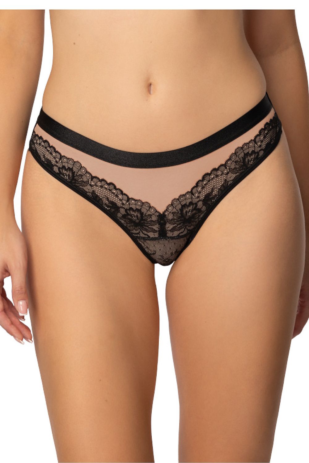 Elegant Zoya Black T-Back Strings featuring intricate lace and transparent inserts, designed by Mat, perfect for sizes EU 36-48 for a luxurious fit.