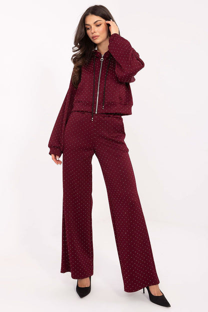 Lifestyle shot of Rue Paris women's tracksuit set, illustrating the perfect combination of elegance and comfort, ideal for chic everyday wear.