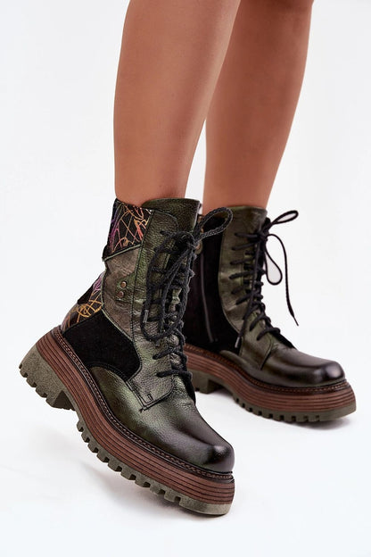 Luxury Maciejka women's ankle boots in natural leather, featuring a stylish square toe design and comfortable fit, perfect for elegant everyday wear by Step in Style.