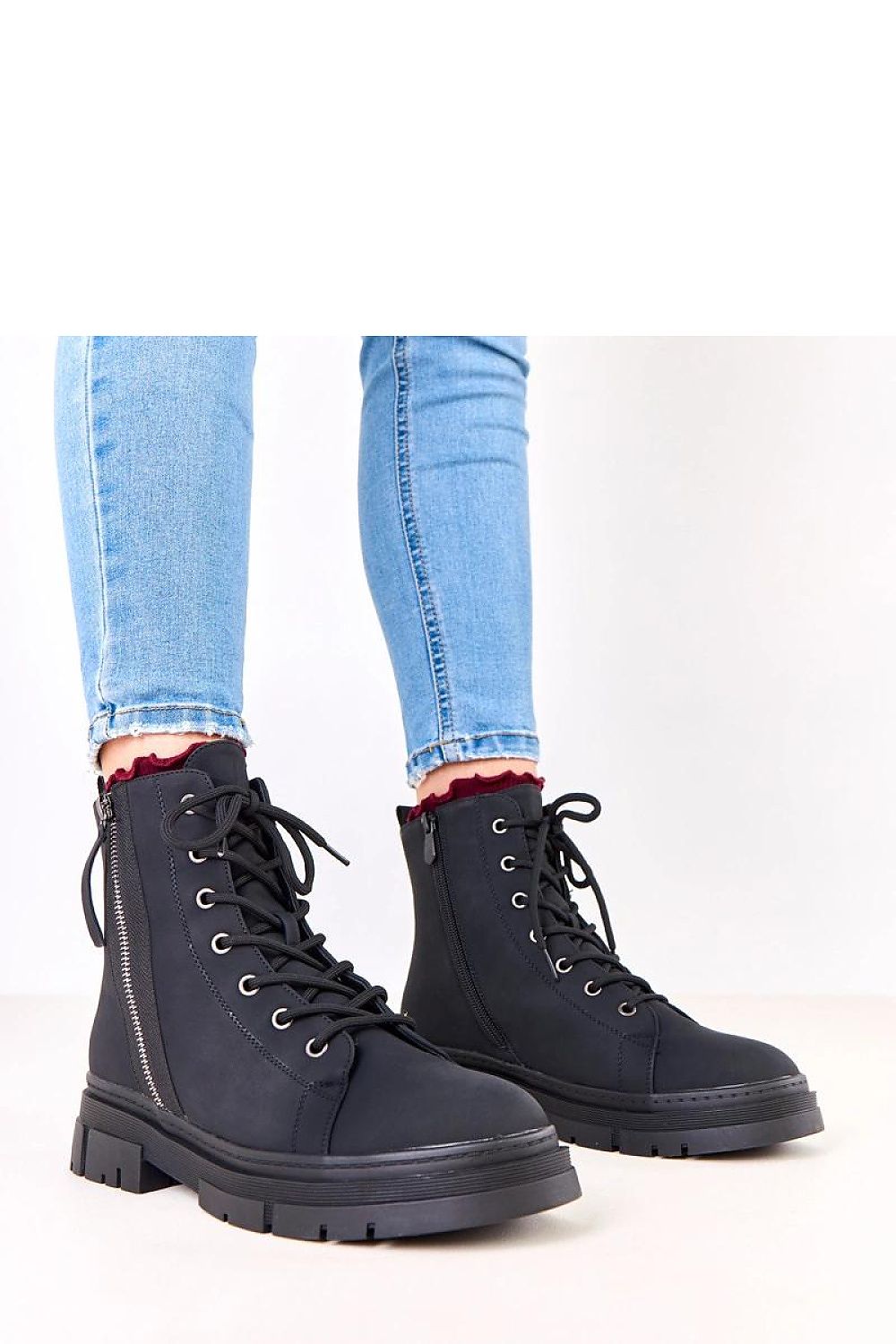 Solea stylish lace-up trapper boots in matte eco-leather, showcasing their elegant design and durable materials, perfect for winter fashion, available in sizes EU 36-41.