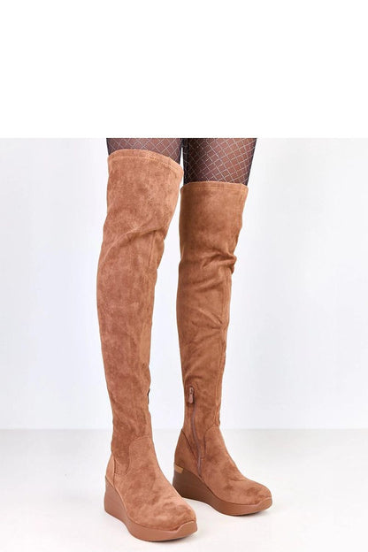 Solea Stylish Over-The-Knee Roland Boots crafted from soft eco-suede featuring a 6.5 cm wedge heel, perfect for an elegant and modern ensemble.