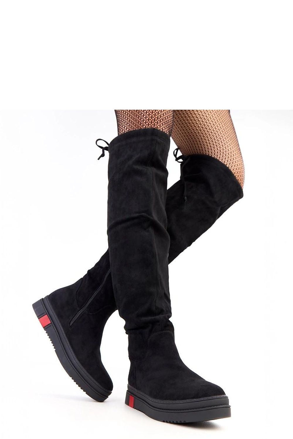 Solea Stylish Thigh-High Platform Boots in luxurious eco-friendly suede leather, showcasing a modern design and elegant silhouette suitable for fashionable urban wear.