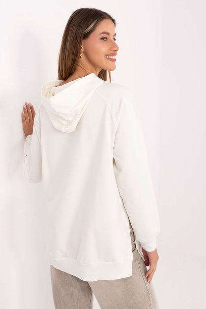 Luxurious oversized cotton-blend sweatshirt with hood and kangaroo pocket by Relevance, size EU 0, perfect for stylish casual wear.