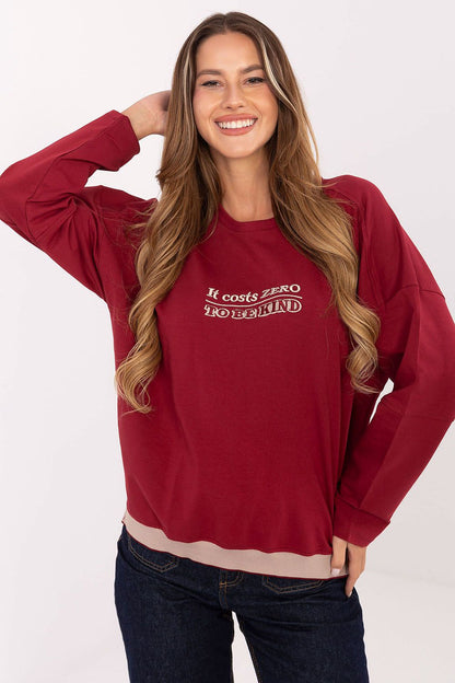 Relevance luxurious casual women's sweatshirt in EU size 0, crafted from a soft cotton-elastane blend, featuring stylish embroidered details and modern design.