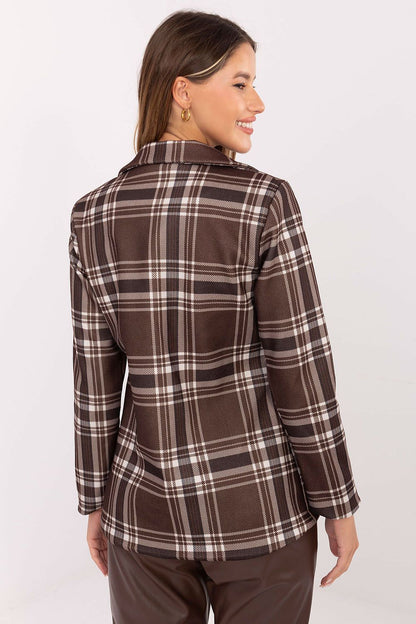 Rue Paris women's elegant blazer with notched lapels and single button closure, ideal for office and casual settings.