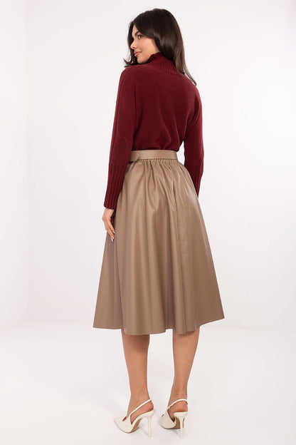 Elegant Luxury Midi Skirt in Eco Leather by Italy Moda, highlighting the versatile design suitable for both everyday wear and formal occasions.
