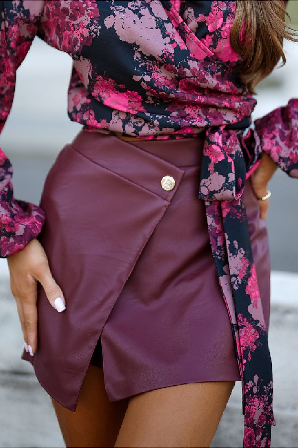 LaBalancia ARIA Burgundy Skort for Women exuding luxury and comfort, perfect for any occasion, showcasing elegant design and versatile styling options.