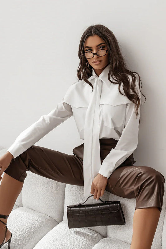 Elegant Milo Long Sleeve Ecru Shirt for Men by LaBalancia, crafted from 95% cotton for ultimate comfort and style.