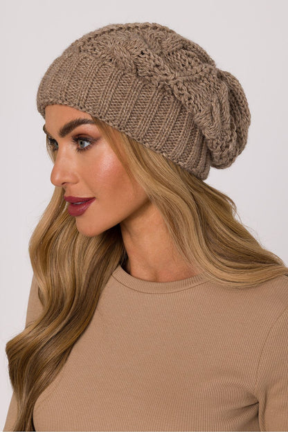 Luxury Braided Knit Cap by Moe crafted from soft acrylic yarn for exceptional warmth and style, featuring a classic braided design and a comfortable fit, perfect for winter elegance.