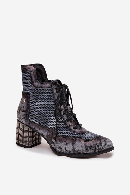 Elegant natural leather women's ankle boots by Step in Style featuring a chic column heel, perfect for autumn-winter fashion.