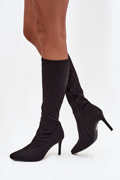 Elegant S.Barski Women's Heel Boots featuring stylish stiletto heels and a practical zipper closure, perfect for sophisticated evening wear, designed by Step in Style.