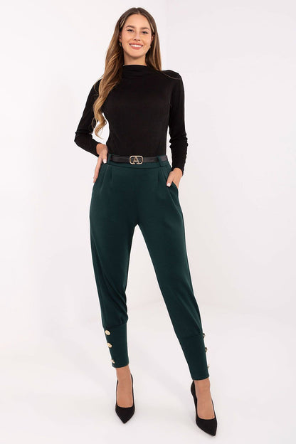 Elegant women's high-waisted sweatpants with tapered leg design by Factory Price, made from a luxurious viscose-polyester blend, perfect for urban chic style.