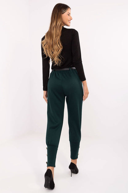 Stylish viscose-polyester blend high-waisted women's sweatpants by Factory Price, featuring wide cuffs and a flattering fit, ideal for casual elegance.