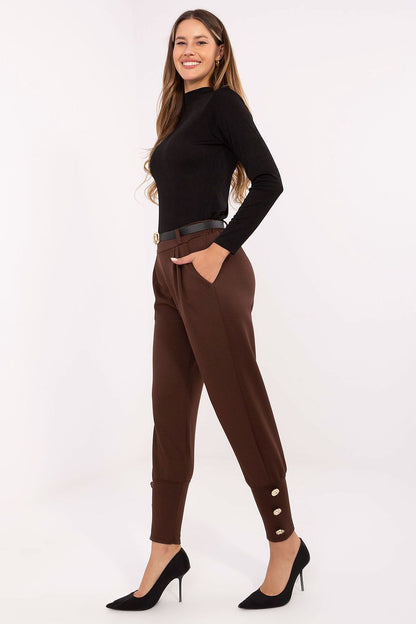 Luxurious high-waisted women's sweatpants by Factory Price, crafted in a soft blend of viscose and polyester, showcasing tapered legs and stylish cuffs for effortless elegance.