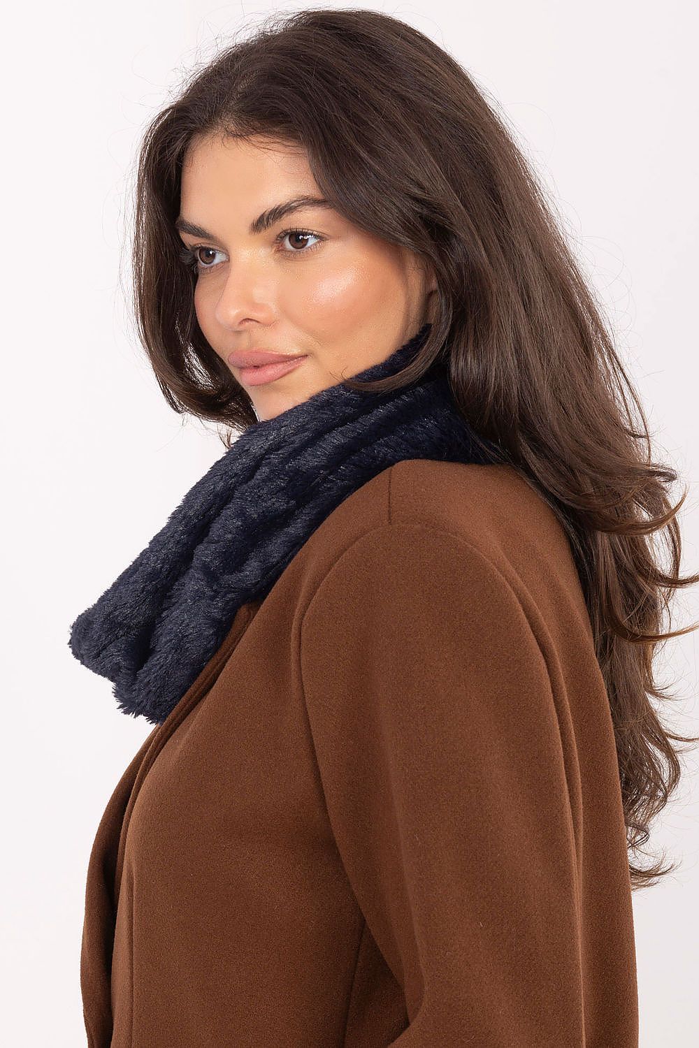 Elegant Winter Fashion accessory, the Luxury Fur Infinity Scarf by AT, measuring 82cm x 24cm for ultimate warmth.