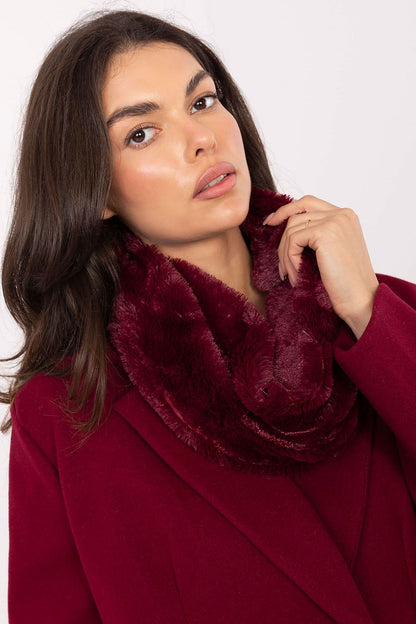 Luxurious Fur Infinity Scarf by AT - Soft polyester neck warmer, stylish and elegant with a length of 82cm, ideal for winter fashion and comfort.