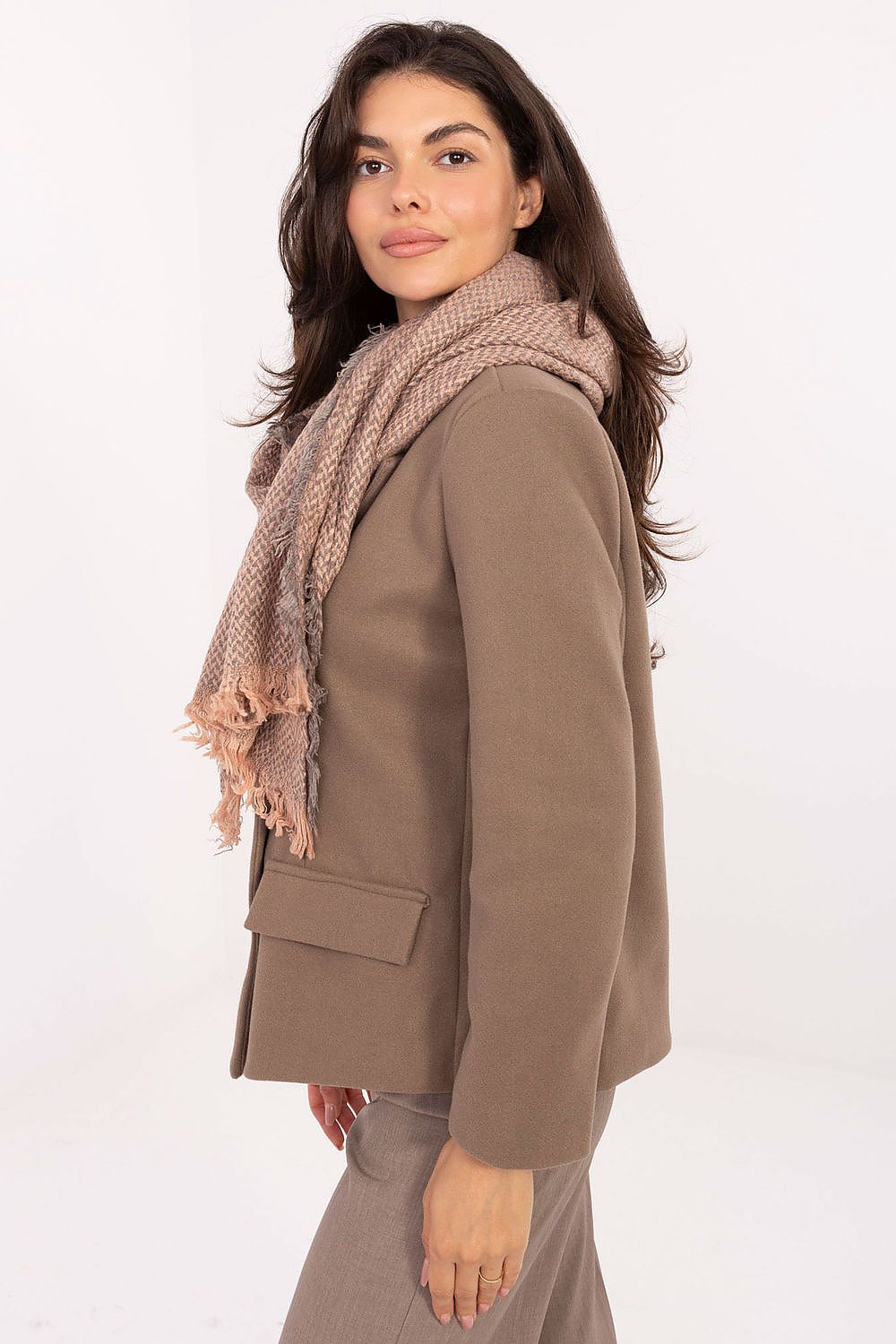 Stylish 100% acrylic scarf by AT, featuring a classic fir tree pattern, ideal for adding elegance and warmth to any outfit