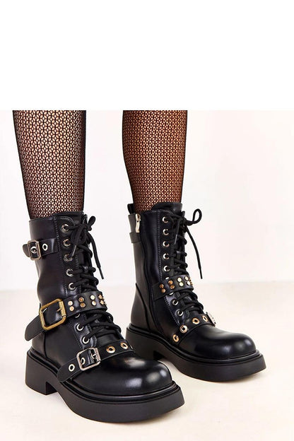 Elegant women's eco leather ankle trapery by Solea featuring buckles, insulation for comfort, stylish design, and a 5 cm heel, perfect for adding a fashionable touch to your winter wardrobe.