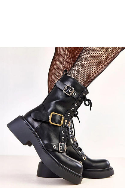 Chic women's eco-leather trapery from Solea with decorative studs and side zipper, showcasing a fashionable design for upscale casual styling.