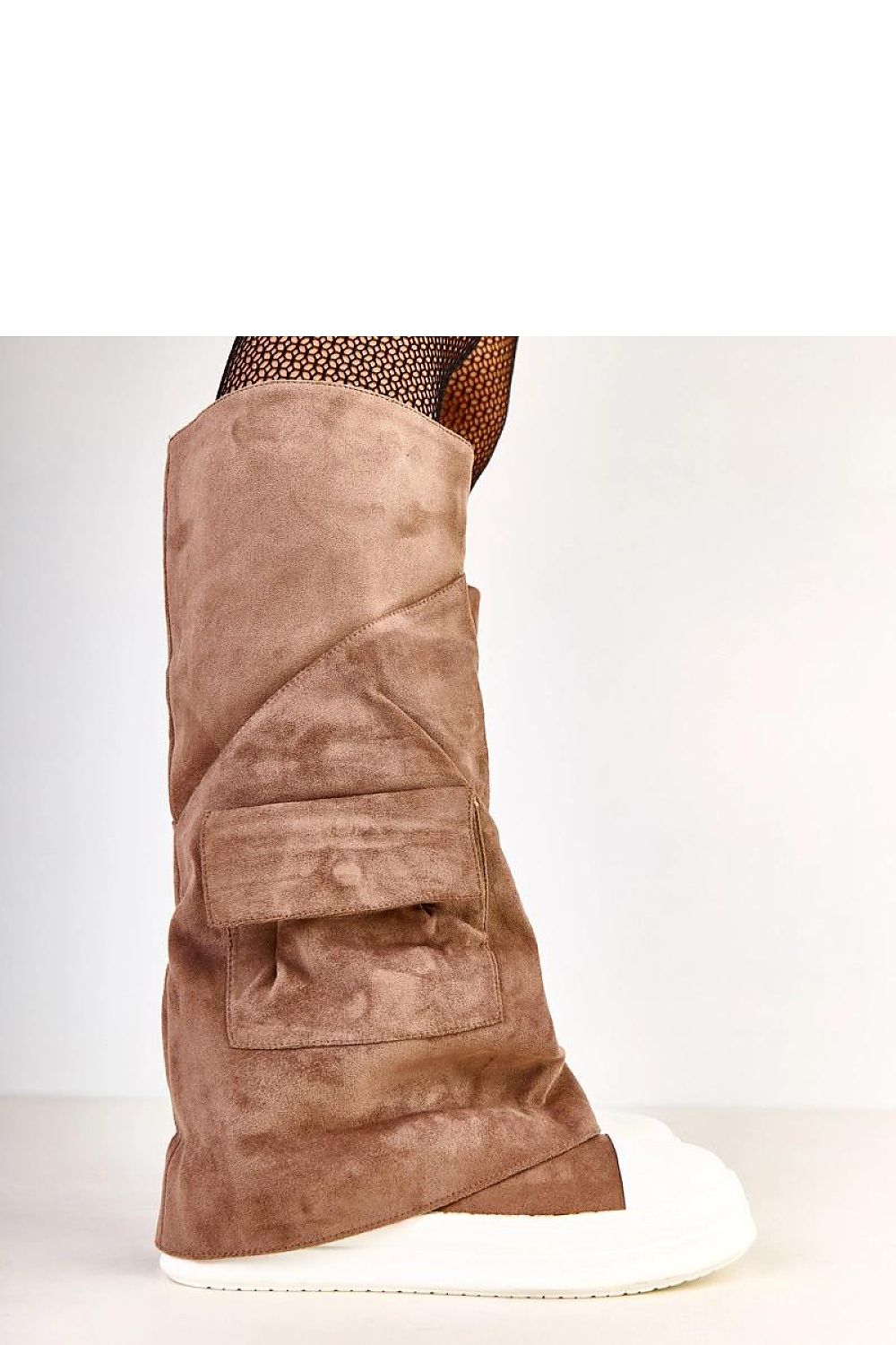Luxurious elegant thigh-high boots crafted from suede eco leather by Solea, featuring a 3.5 cm platform and round toe design, perfect for stylish winter outfits.