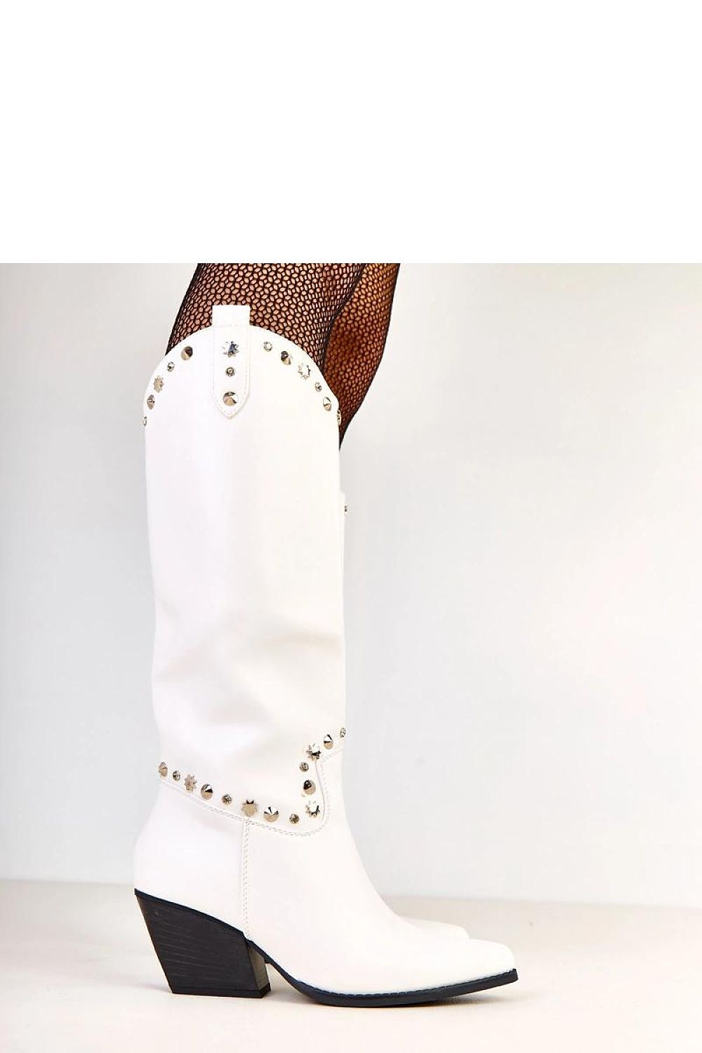 Elegant Solea women's cowboy boots in eco-leather with a round toe and decorative studs, perfect for chic western-inspired outfits.