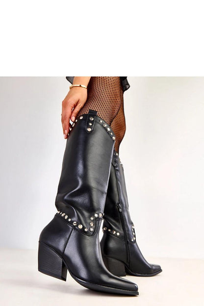 Solea stylish cowboy boots displayed with a focus on the zipper closure and luxurious synthetic leather finish, ideal for luxury fashion lovers.