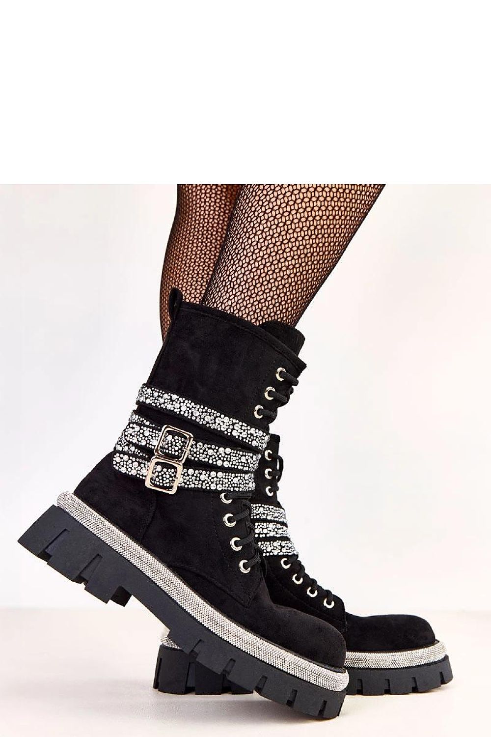 Fashionable Solea women's ankle boots, ideal for cooler days, enhanced with eye-catching zircon accents for a luxurious touch.