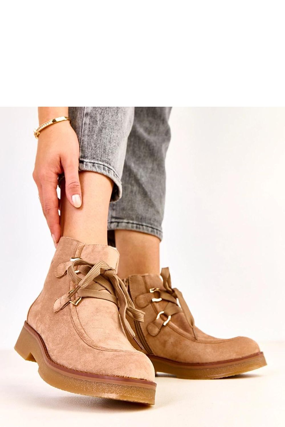 Close-up of Solea Women's eco leather ankle boots highlighting the soft texture and luxurious finish, ideal for stylish and comfortable everyday wear.