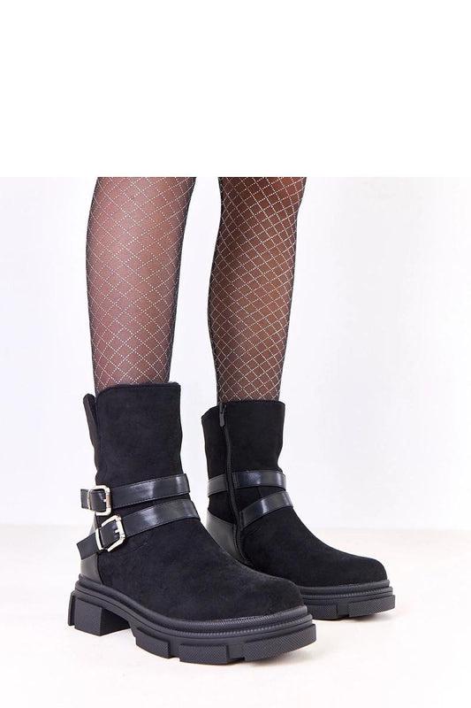 Solea elegant women's ankle boots in rich eco suede with 18.5 cm shaft height, showcasing insulated design and stylish buckles, perfect for chic autumn outfits.