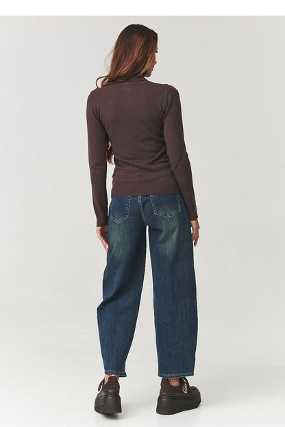 Sophisticated light beige Makadamia women's turtleneck golf top, expertly crafted from a luxurious viscose blend, ideal for versatile styling.