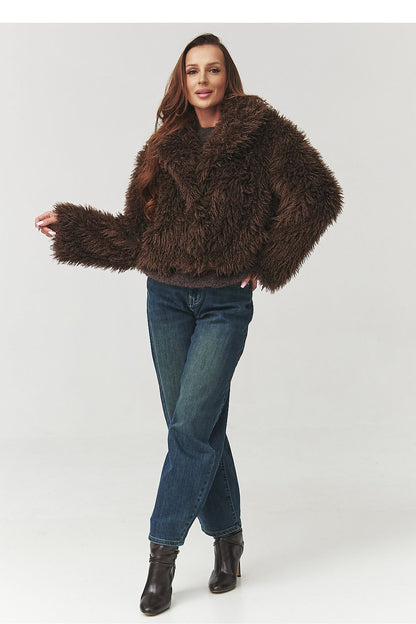 Close-up detail of Makadamia Women's Fur Jacket, showcasing the soft texture and premium quality of the material, perfect for an elegant wardrobe.