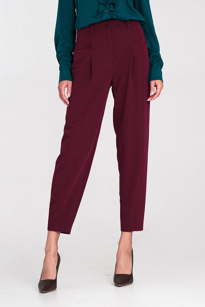 Elegant women's high waist oversized trousers by Nife, showcasing a sophisticated balloon style design, emphasising comfort and modern fashion.