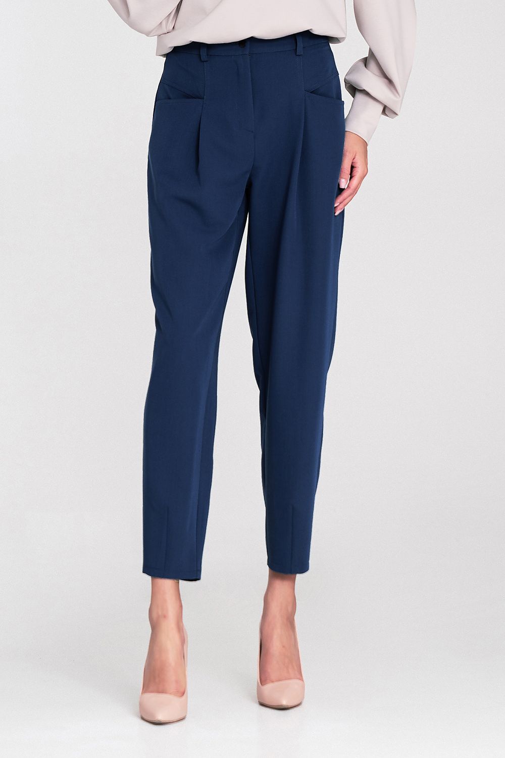 Nife Women's High Waist Oversized Balloon Trousers in luxurious fabric, featuring elegant balloon styling and practical pockets, ideal for modern chic fashion.