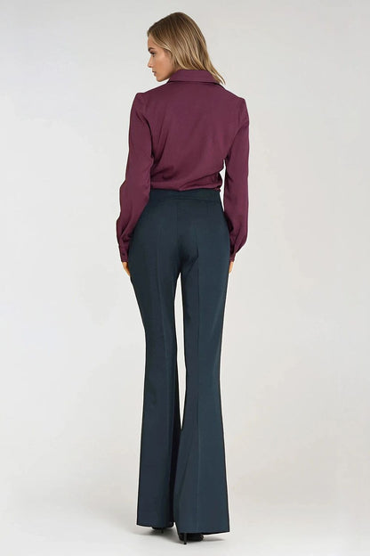 Elegant women's long sleeve viscose shirt by Nife featuring a decorative jabot, perfect for office and special occasions.