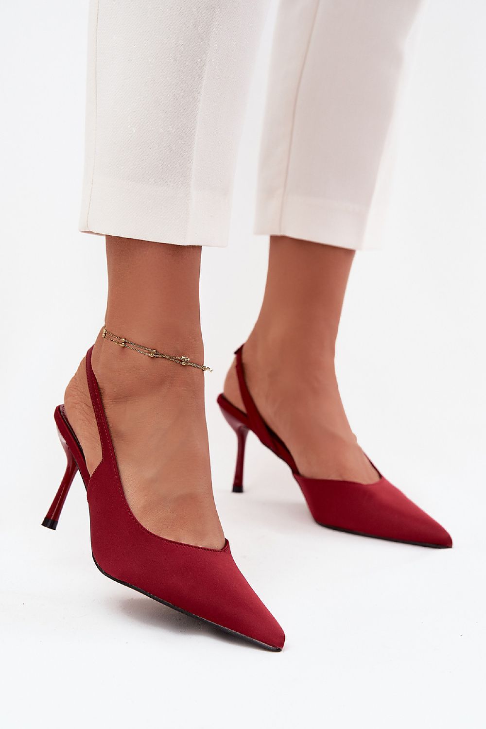 Elegant open-back high heels for women by Step in Style, featuring an 8cm heel height and a luxurious pointed toe design, perfect for cocktail dresses and special occasions. Available in EU sizes 36-41.