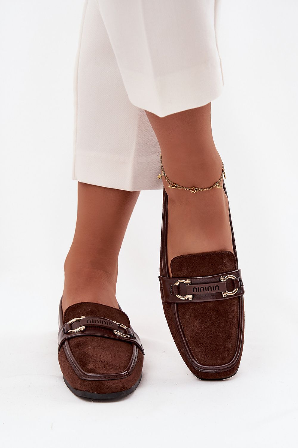 Luxurious Eco-Leather Women's Loafers by Step in Style, featuring elegant design suitable for both casual and formal occasions, with a comfortable flat heel and stylish decorative element.