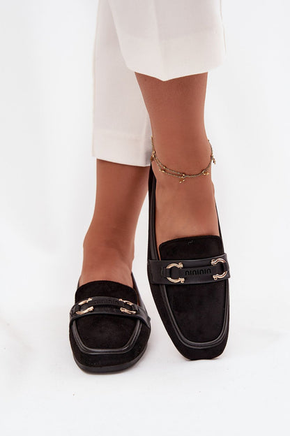 Elegant women's loafers made of imitation leather suede by Step in Style, showcasing a flat heel design, perfect for luxury casual wear.