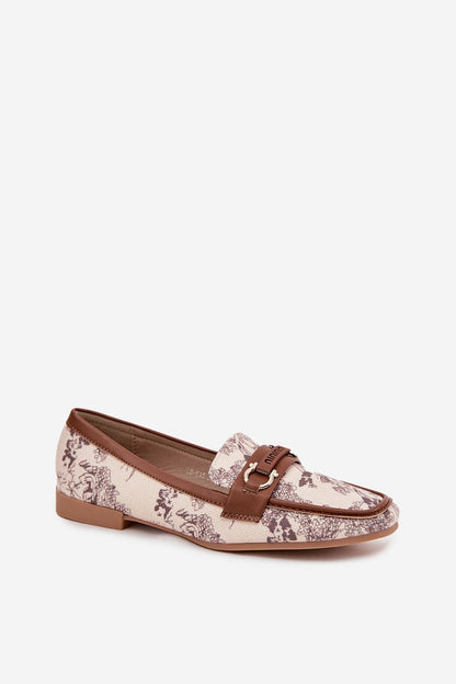 Elegant women's loafers in eco-leather by Step in Style, featuring a comfortable flat heel and a stylish decorative element, suitable for both casual and formal occasions.