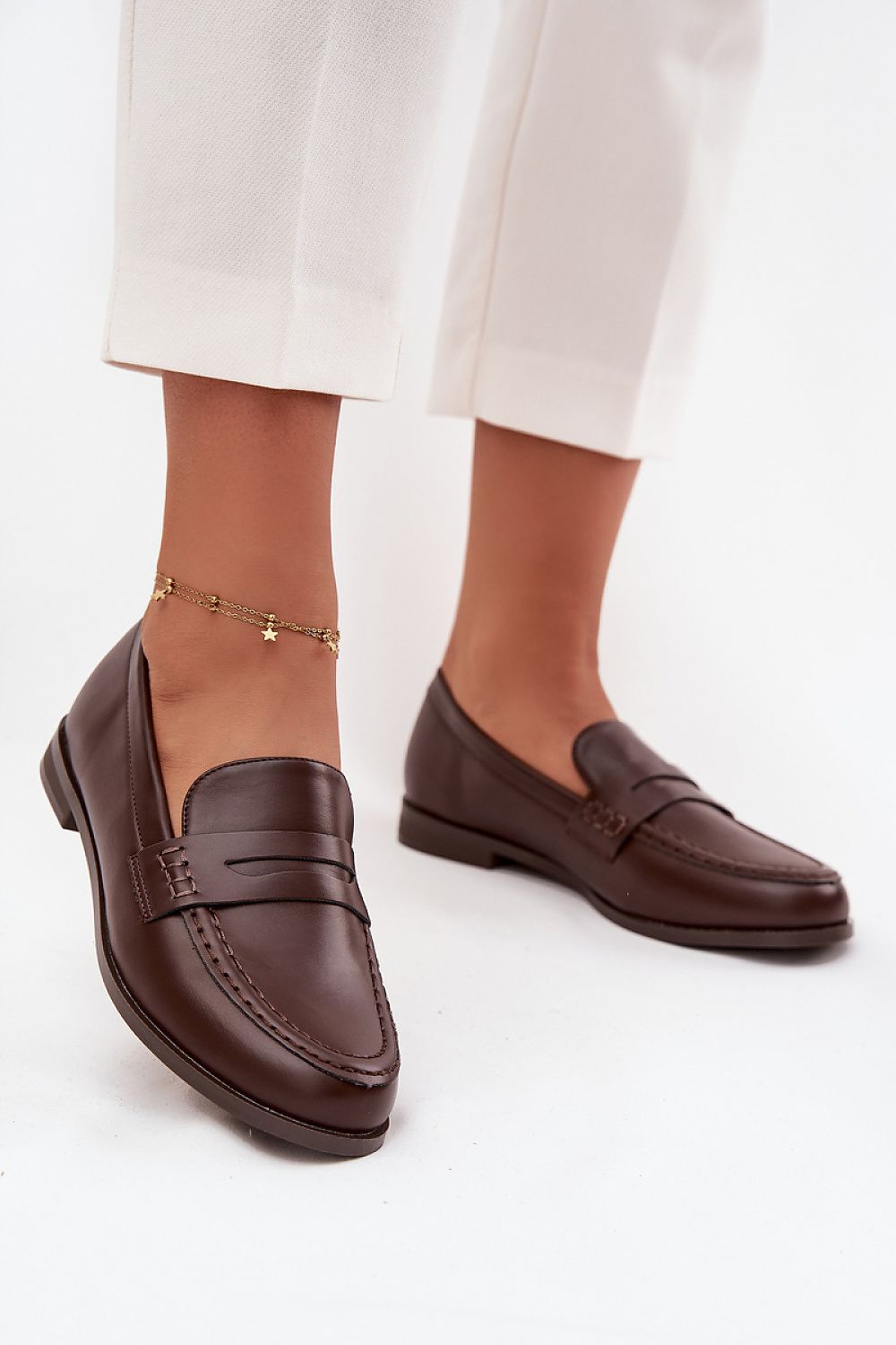 Luxury women's eco leather loafers by Step in Style, featuring a flat heeled design, available in sizes EU 36-41, perfect for elegance and comfort.