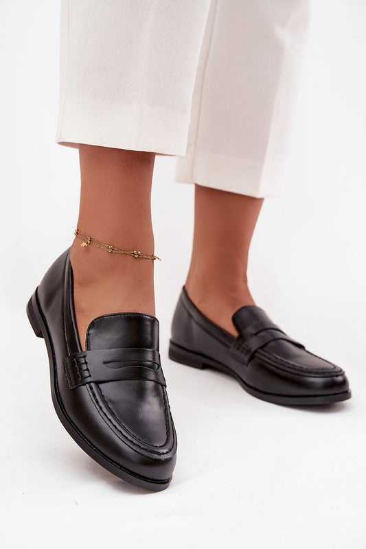 Luxury women's eco leather loafers by Step in Style, featuring rounded toes and a flat heel for all-day comfort, available in EU sizes 36-41.