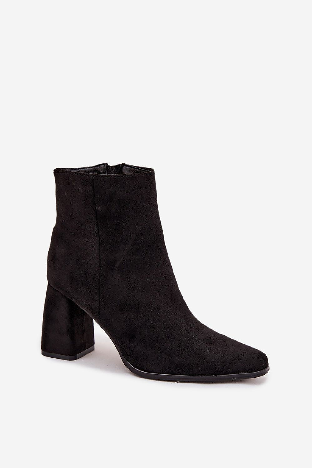 Stylish women's eco suede ankle boots with a refined design, 8.5 cm column heel by Step in Style, suitable for various outfits.