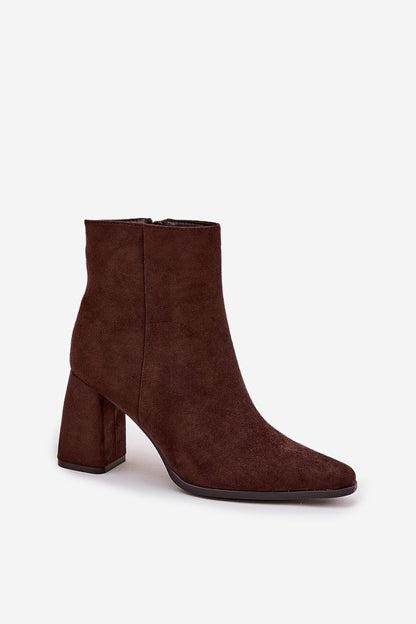 Elegant eco suede women's ankle boots by Step in Style with 8.5cm heel and zip closure, perfect for autumn-winter fashion.