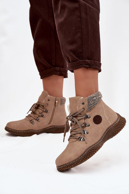 Chic women's ankle boots with rubber sole and rounded toes, made by Step in Style, ideal for everyday sophistication.