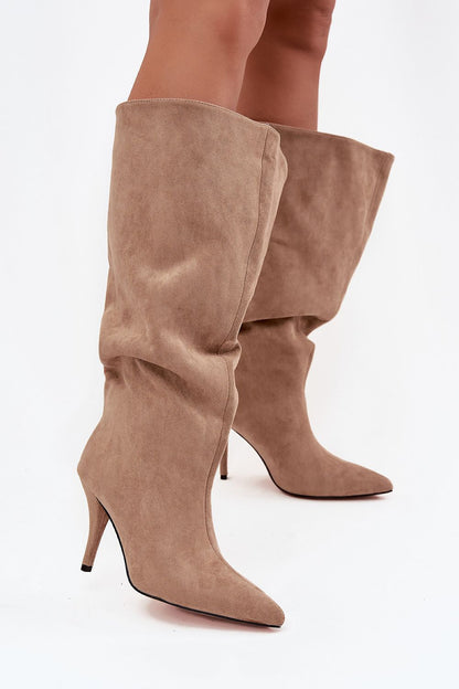 Luxurious elegant stiletto heel boots for women by Step in Style, crafted from soft eco suede in a chic casual design, perfect for stylish outfits.